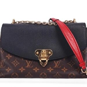 Louis Vuitton Monogram Shoulder Bag with Red Strap